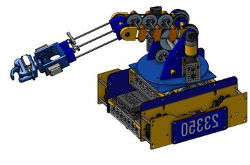 CAD of the Railer robot arm on its base
