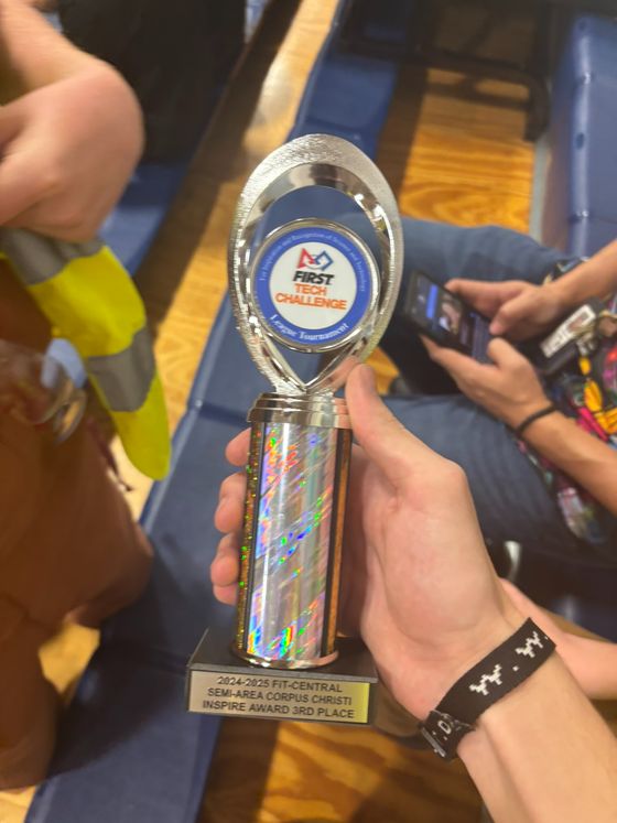 The 2024–2025 FiT Central Semi-Area Corpus Christi Inspire Award 3rd place trophy